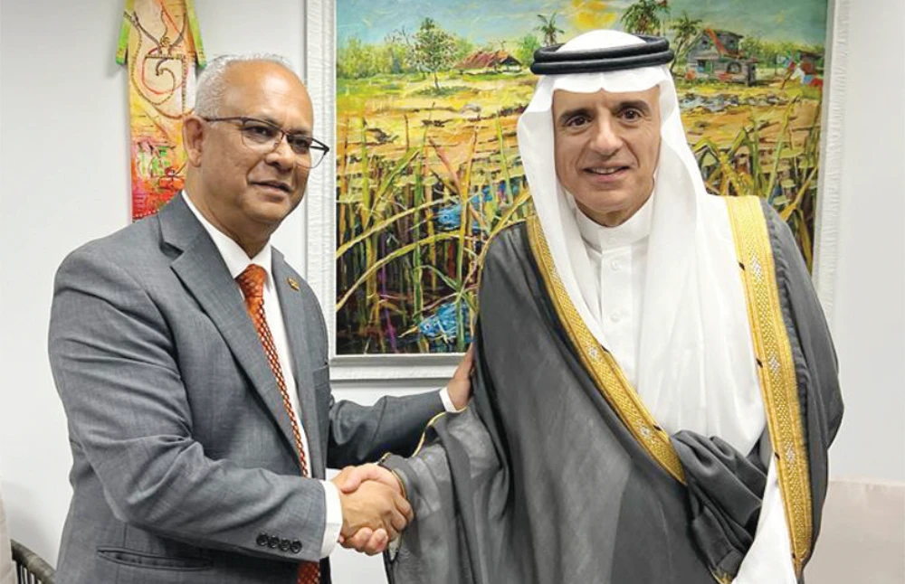 Al-Jubeir meets Suriname foreign minister Albert R. Ramdin. (Supplied)