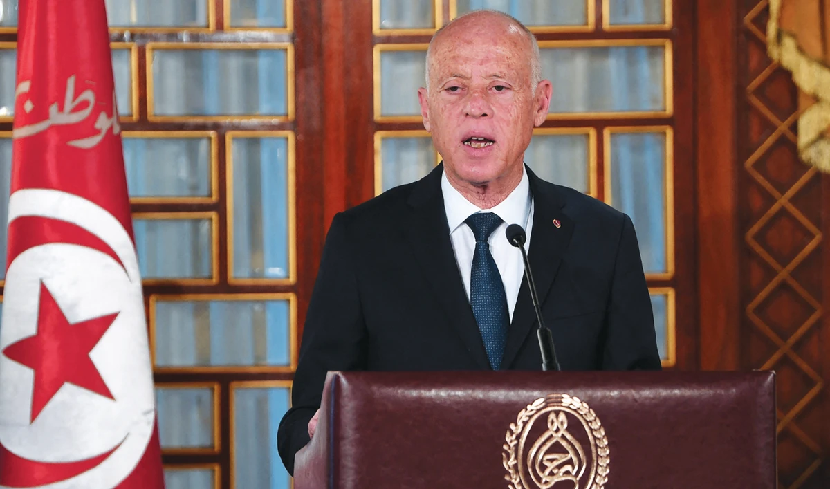 Saied’s office published an open letter arguing that ‘this draft was built on what the Tunisian people have expressed from the start of the revolution up until the correction of its path on July 25, 2021.’ (Reuters)