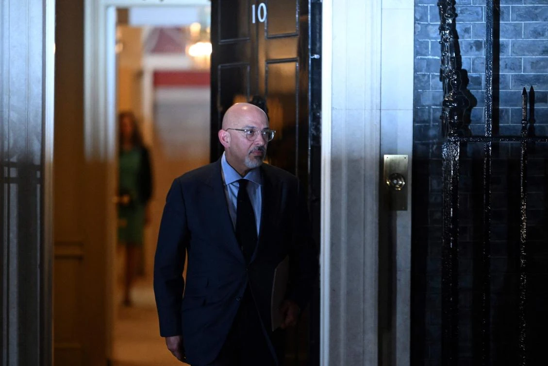 Britain’s newly appointed Chancellor of the Exchequer Nadhim Zahawi leaves from 10 Downing Street in central London on July 5, 2022. (AFP)