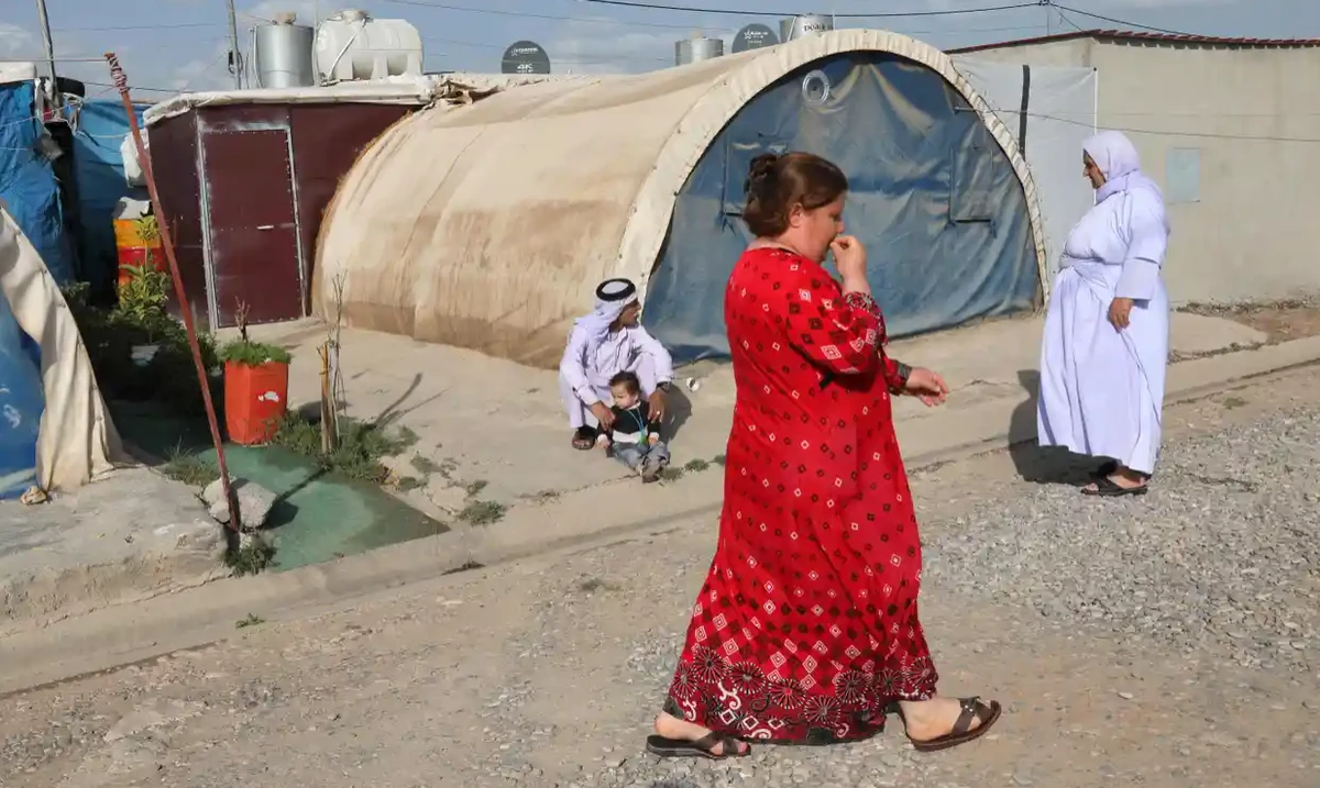 Displaced Yazidis at a camp in the north of Iraq's autonomous Kurdish region. (Source: AFP)