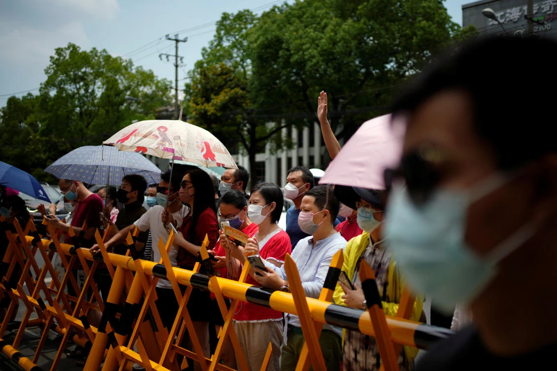 Residents in many of Shanghai’s 16 districts had to comply with two compulsory tests between Tuesday and Thursday. (Reuters)