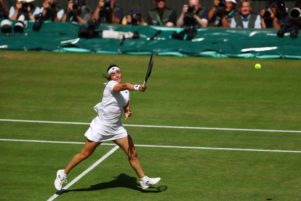 unisia's Ons Jabeur in action during her semi final match against Germany's Tatjana Maria. (Reuters)