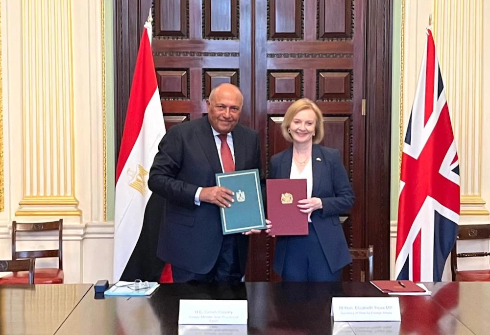 Egyptian imports from the UK for January-March 2022 increased by 30 percent to £389 million, compared to £299 million. (Twitter/Liz Truss)