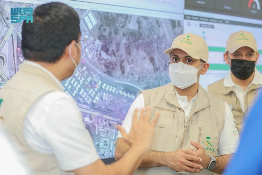 Saudi Arabia's Health Minister Fahd Al-Jalajel on Friday affirmed that the health status of pilgrims in Arafat is reassuring. (SPA)