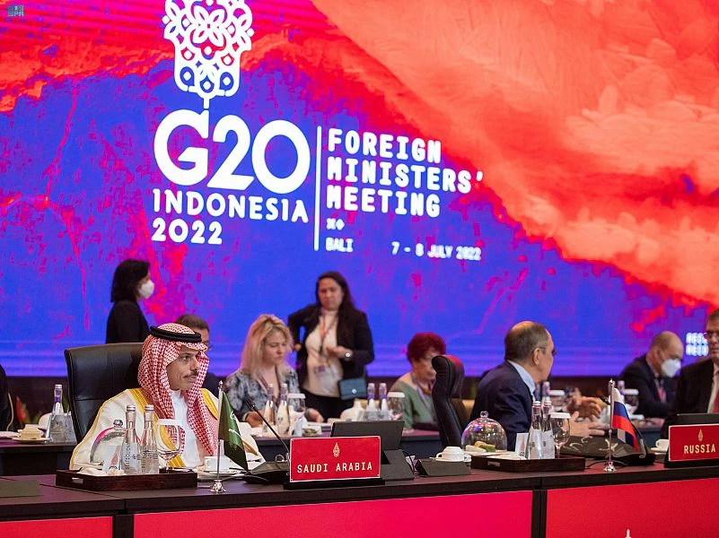 Saudi Foreign Minister Prince Faisal bin Farhan attends G20 foreign ministers meeting in Bali, Indonesia. (SPA)