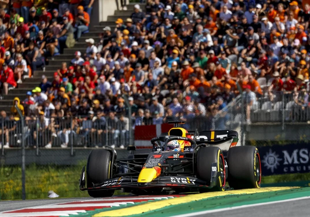 Red Bull Racing’s Dutch driver Max Verstappen competes during the sprint qualifying at the Red Bull Ring race track in Spielberg, Austria, on July 9, 2022, ahead of the Formula One Austrian Grand Prix. (AFP)