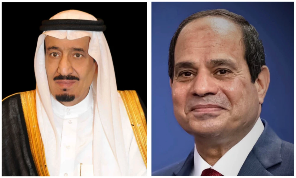Saudi Arabia’s King Salman and Egypt’s President Abdel Fattah El-Sisi discussed issues of common interest. (File/SPA/Spokesman of the Egyptian Presidency)