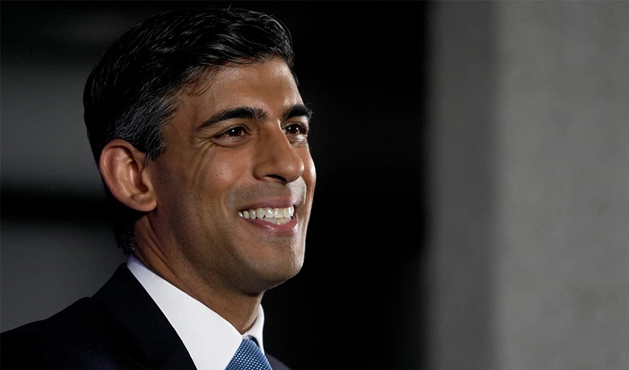 Rishi Sunak, Britain's former chancellor of the exchequer and candidate to become the next prime minister, delivers a speech at the Queen Elizabeth II Centre in London on July 12, 2022. (AFP)