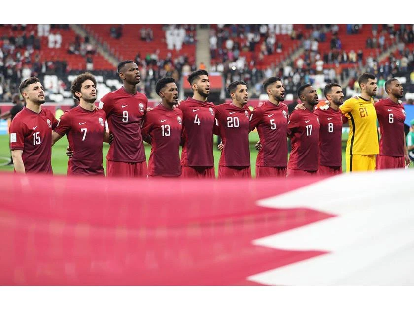 The Qatari national football team. (Qatar News Agency)