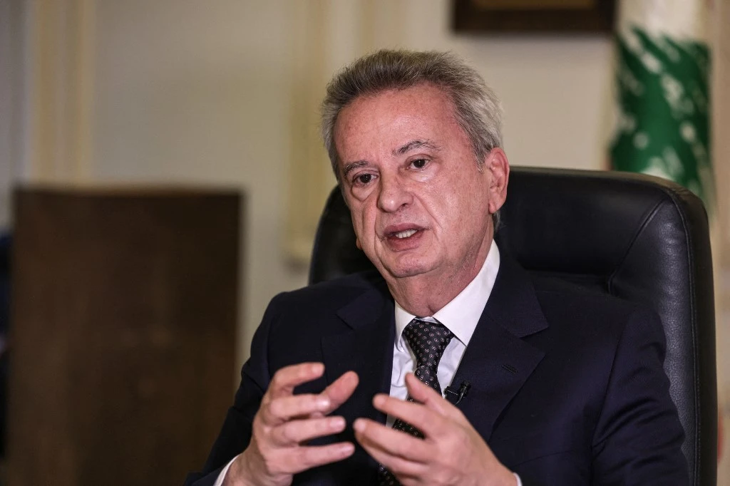 Lebanon's Central Bank Governor Riad Salameh at his office in the capital Beirut on December 20, 2021 (AFP)
