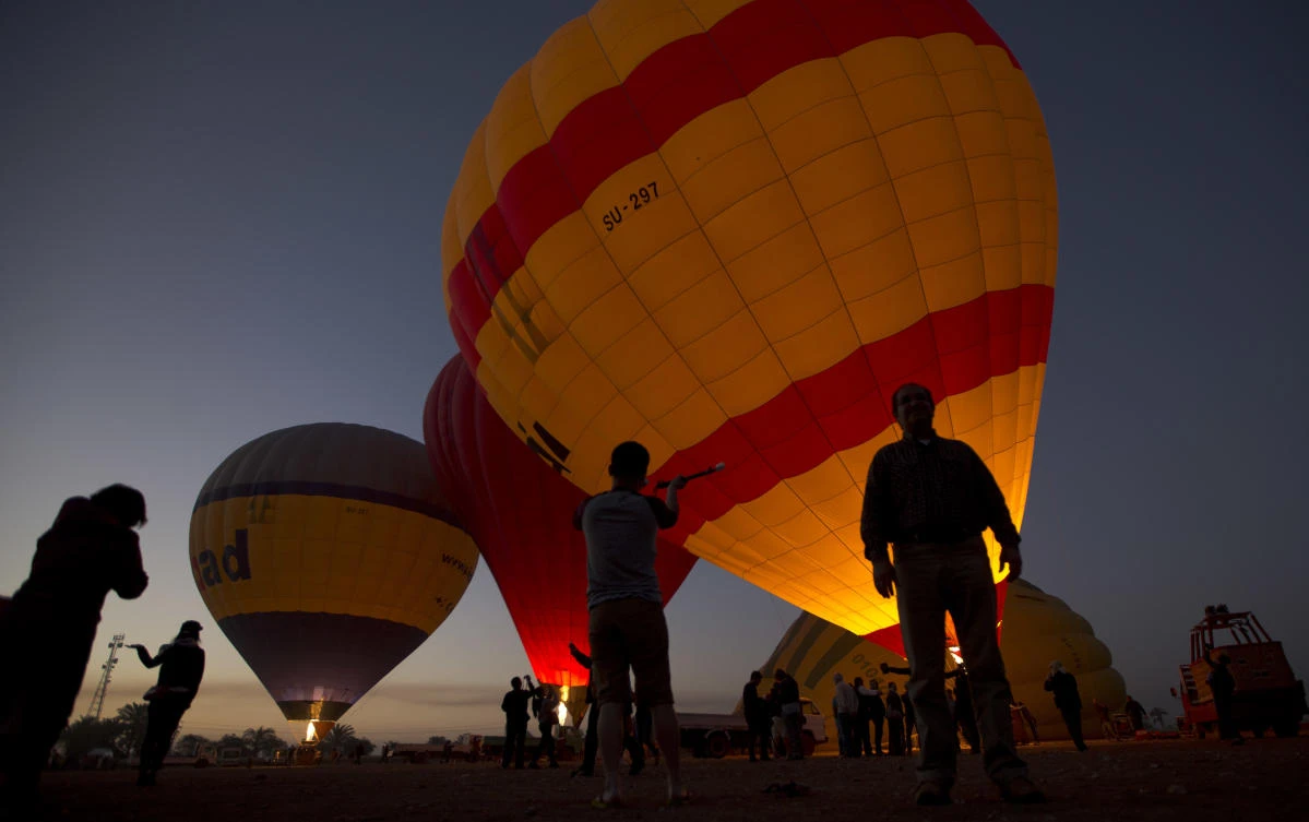 Egyptian authorities on Wednesday resumed hot air ballooning over the ancient city of Luxor. (AP)