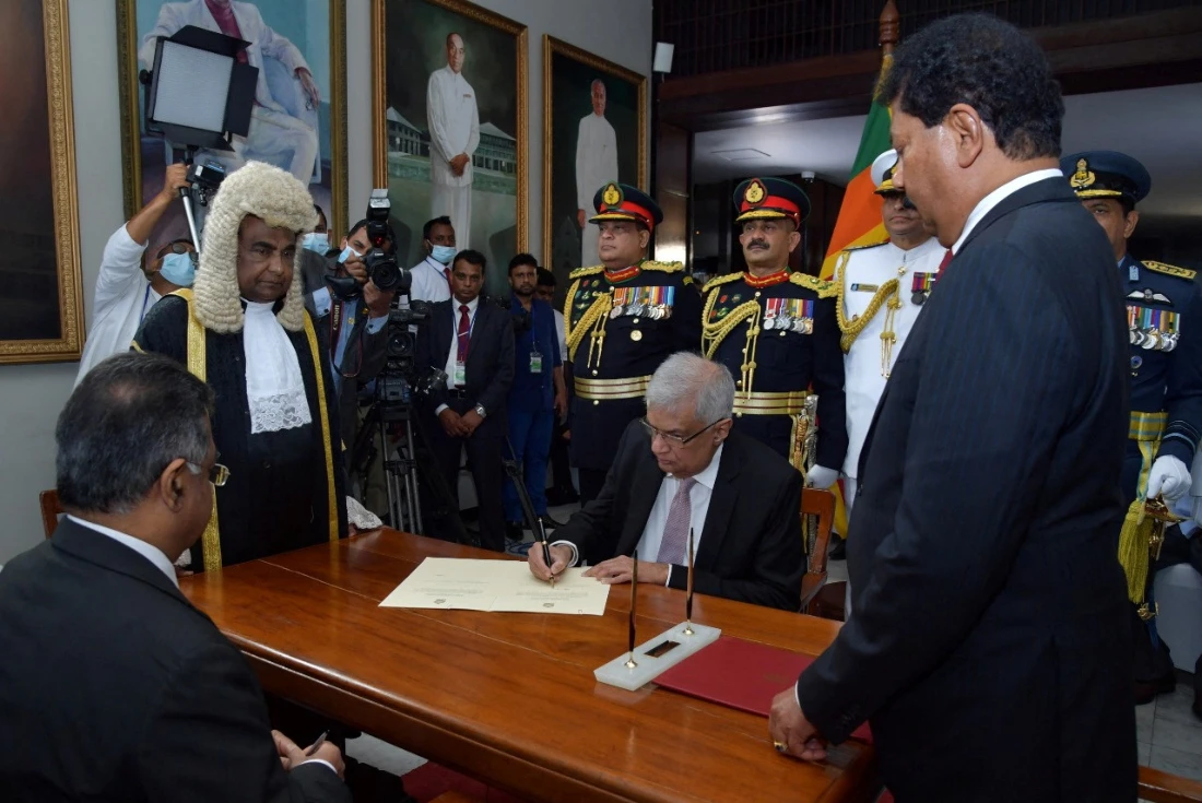 Ranil Wickremesinghe sworn in as Sri Lankan president
