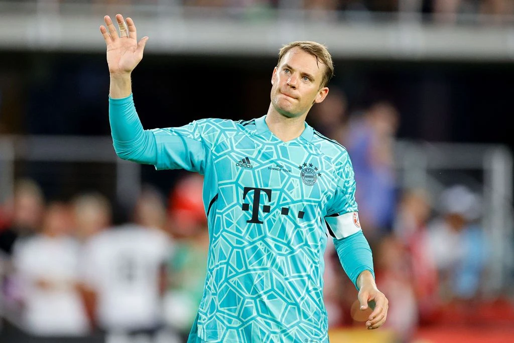 Manuel Neuer of Bayern Munich reacts during the pre-season friendly match between DC United and Bayern Munich at Audi Field on Wednesday. (AFP)