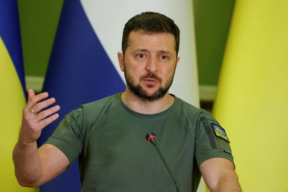 Ukraine’s President Volodymyr Zelensky said a cease-fire with Russia without reclaiming lost territories would only prolong the war on Friday. (Reuters)