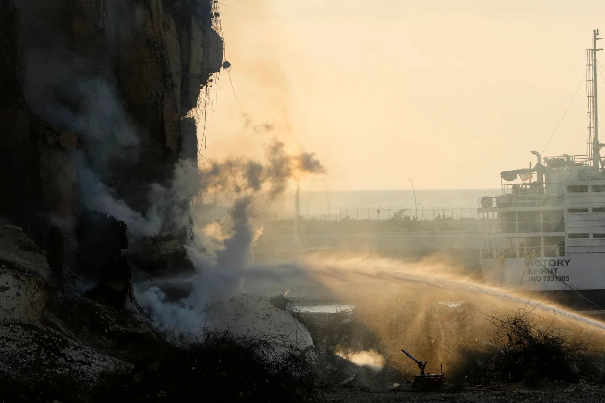 Smoldering Beirut port silo at risk of collapse as grain ignites