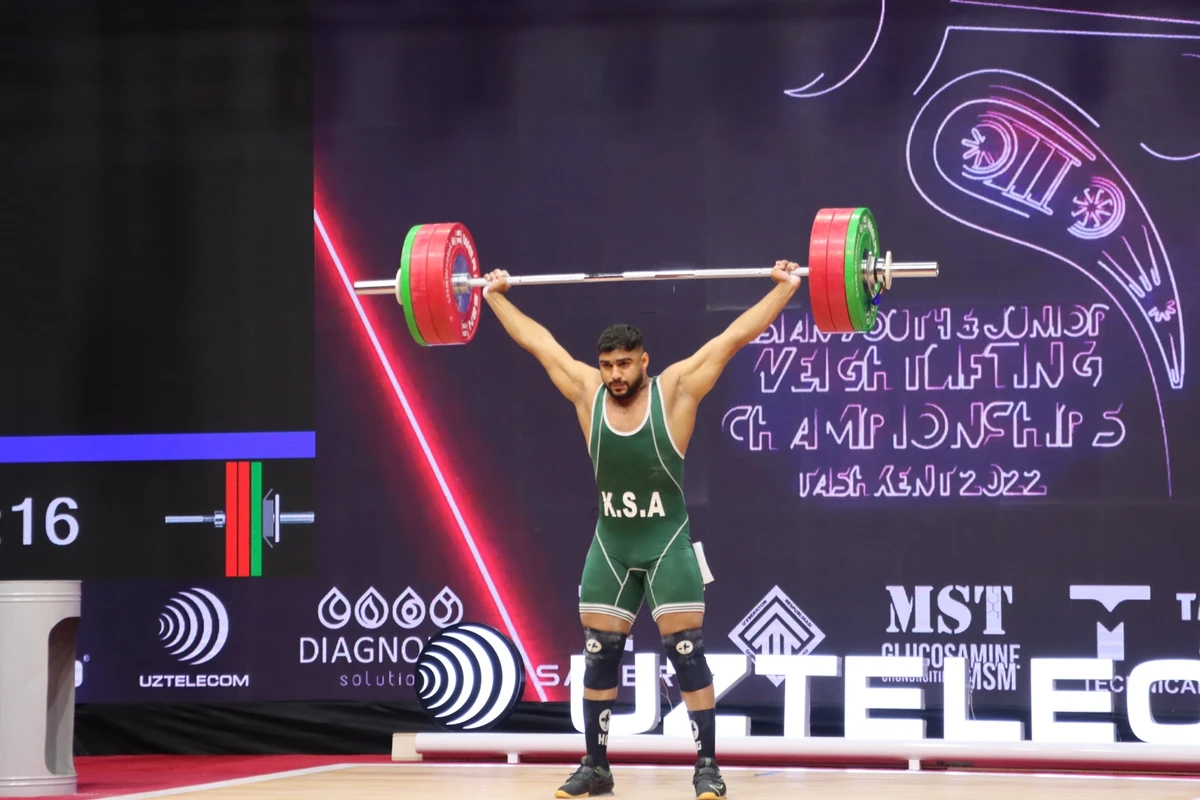 Saudi Ali Al-Othman won first gold in the 96-kilogram clean and jerk category, where he managed a winning lift of 193 kilograms. (Supplied)
