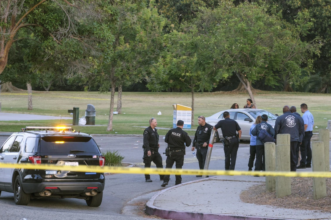 The LA Police Department said the shooting occurred around 3:50 p.m. at Peck Park in LA’s San Pedro neighborhood. (File/AP)