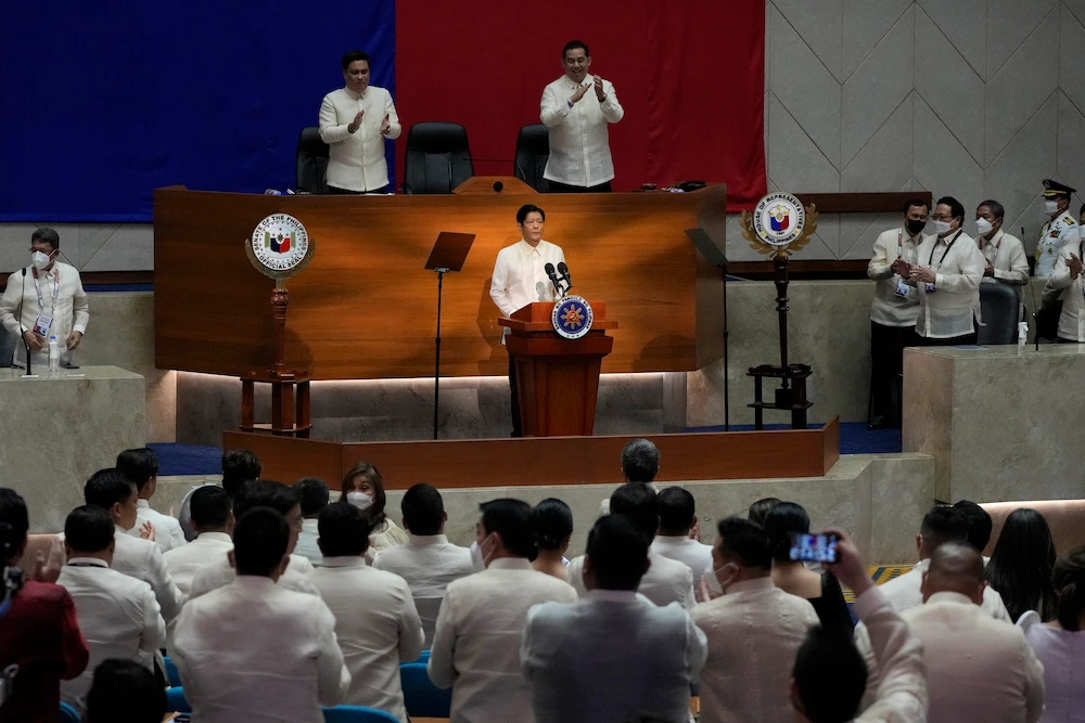 Philippine President Ferdinand Marcos Jr. said growth momentum remained firm but the recovery from the pandemic was still ongoing. (AP)