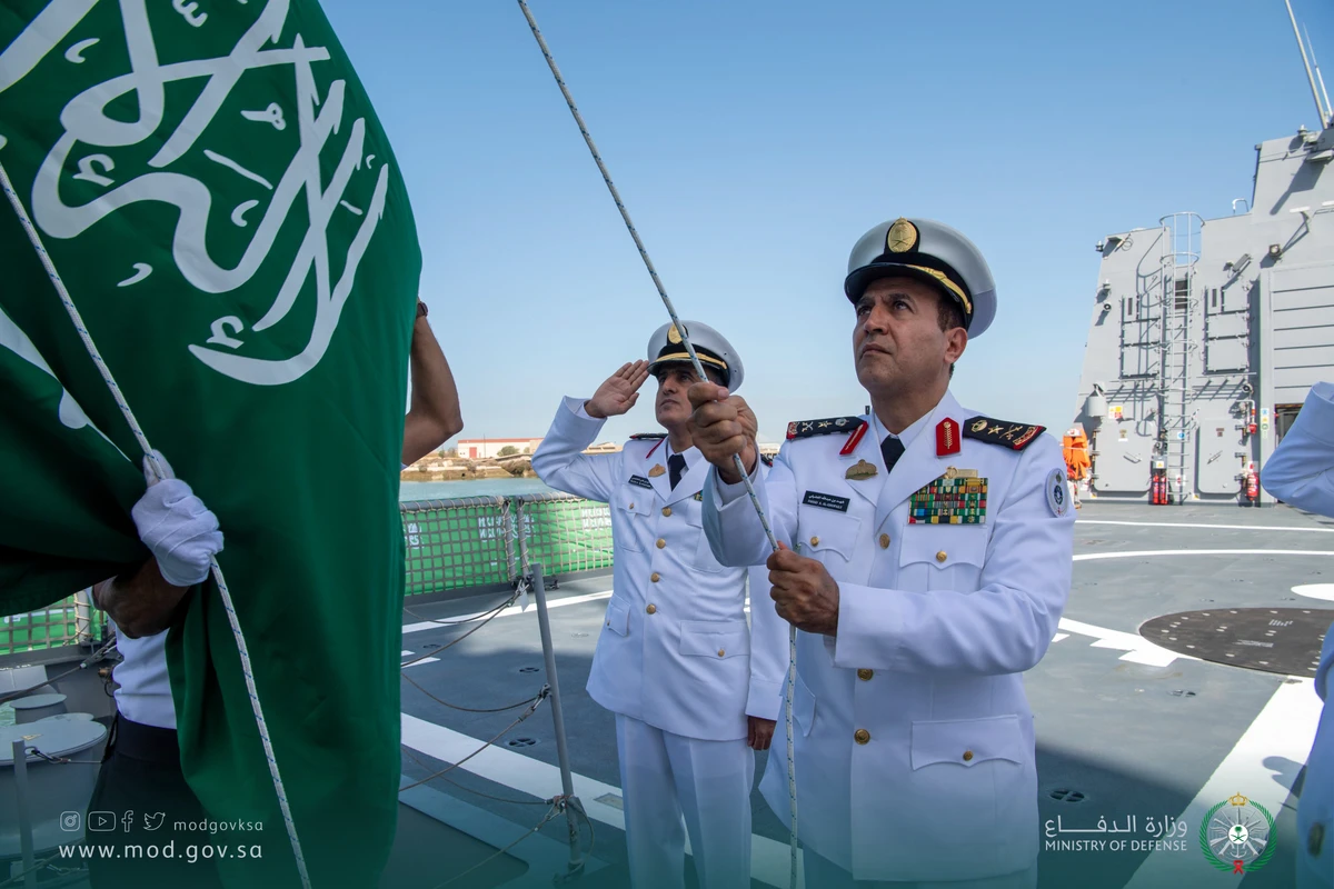 The HMS Al-Diriyah Avanti 2200 Corvette is the second ship, after the HMS Jubail, to be launched in four months. (Twitter: @modgovksa)