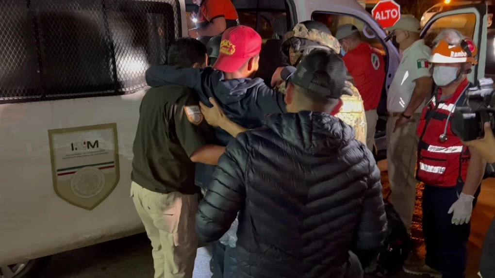 Nearly 100 Migrants are rescued after a truck headed for the US border was found abandoned in Mexico, on a highway in the eastern state of Veracruz, authorities reported. (AFP)