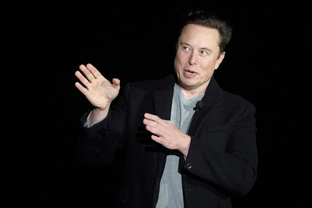 In this file photo taken on February 10, 2022, Elon Musk speaks during a press conference at SpaceX's Starbase facility near Boca Chica Village in South Texas. (AFP)
