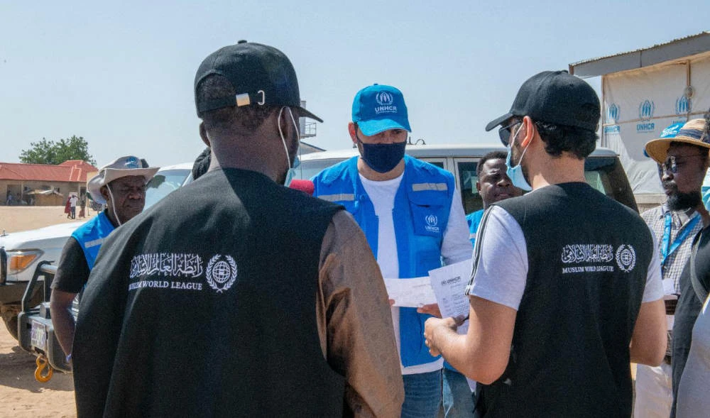 The Muslim World League delegation recently visited camps in north Nigeria, “Bama” and “Gubio,” to follow up on protecting internally displaced children project funded by the league. (Supplied)