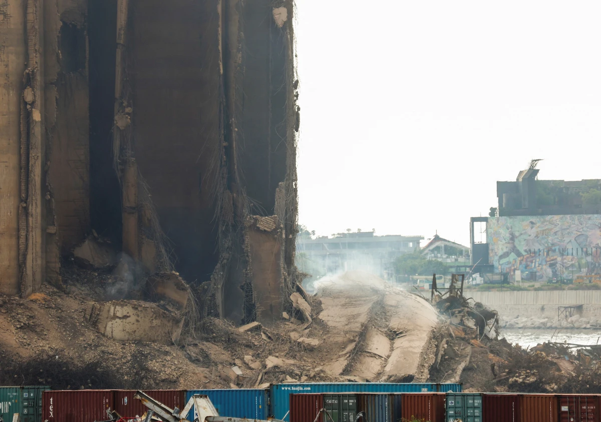 Part of Beirut silo complex collapses as port blast anniversary nears