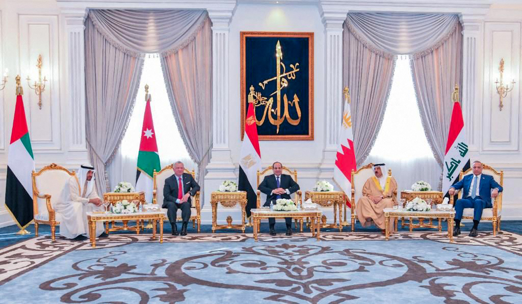The Egyptian presidency is hosting leaders from the UAE, Jordan, Bahrain and Iraq for a summit. (AFP)