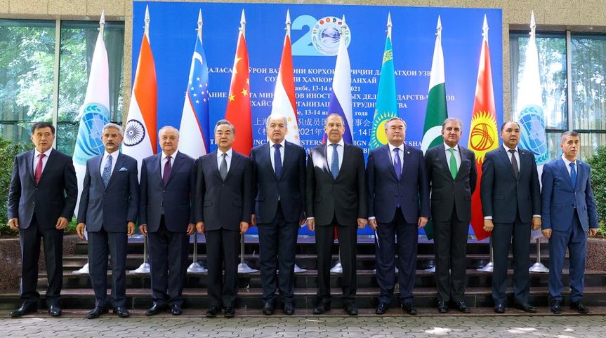 Foreign ministers and officials of the SCO meet in Dushanbe, Tajikistan, July 14, 2021. (Reuters)