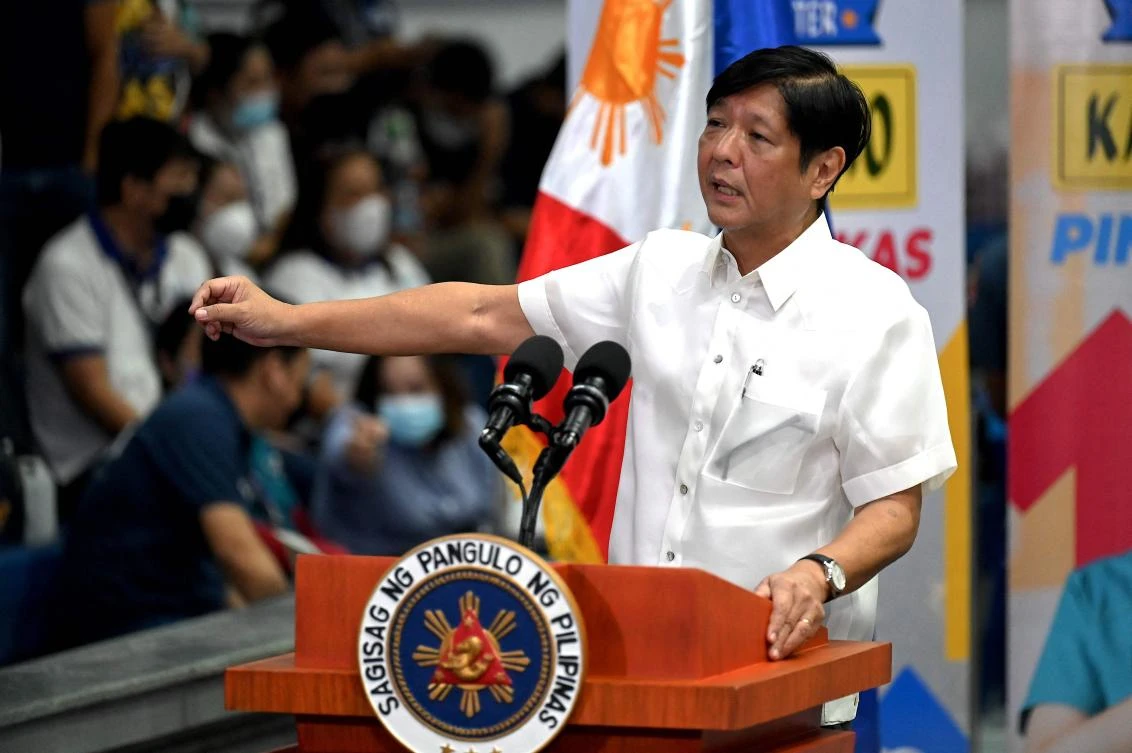 Philippine President Ferdinand Marcos Jr, who backed the previous president’s drug war, has previously indicated he would not cooperate with the International Criminal Court. (AFP)