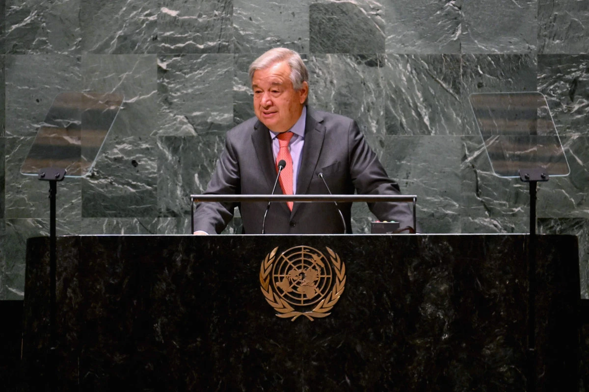 UN Secretary-General António Guterres speaks during the 2022 Review Conference of the Parties to the Treaty on the Non-Proliferation of Nuclear Weapons at the UN on August 1, 2022. (AFP)