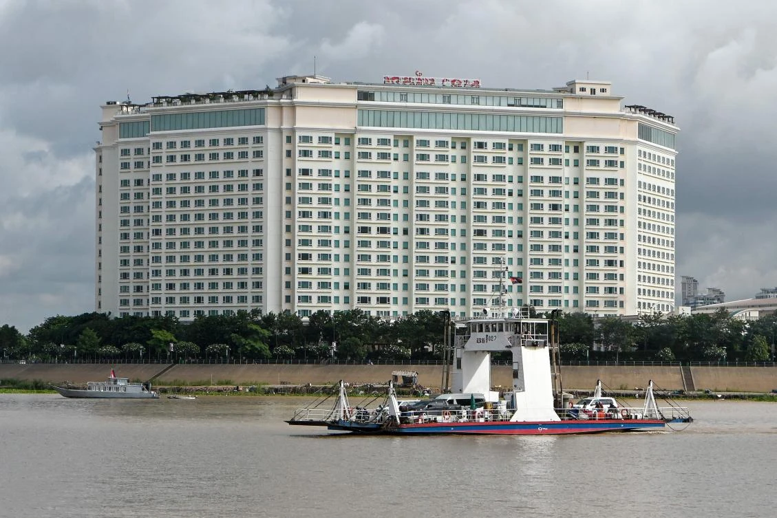 Above, Sokha hotel that will host the 55th ASEAN Foreign Ministers’ Meeting in Phnom Penh. (AFP)