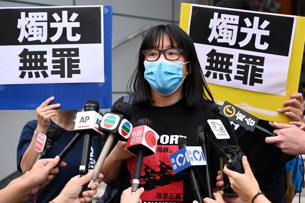 Chow Hang-tung, above, who is in prison over two unauthorized assembly cases, also faces a separate national security charge. (AFP)