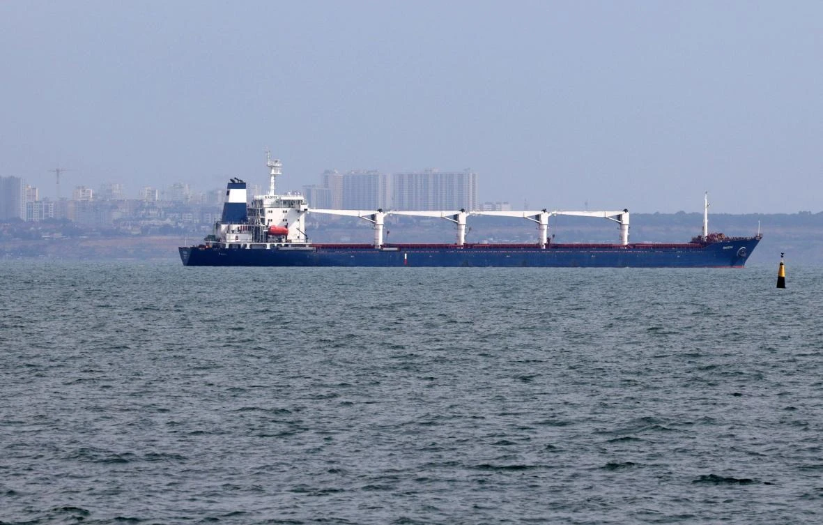 The Sierra Leone-registered ship, Razoni, set sail for Tripoli in Lebanon from Odessa. (AFP)