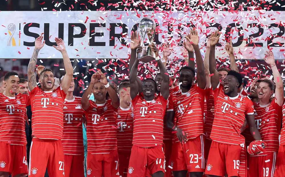 Bayern Munich kick off their Bundesliga title defense against Europa League winners Eintracht Frankfurt on Aug. 5, 2022, hoping an off-season spending spree will account for the loss of star striker Robert Lewandowski. (AFP)
