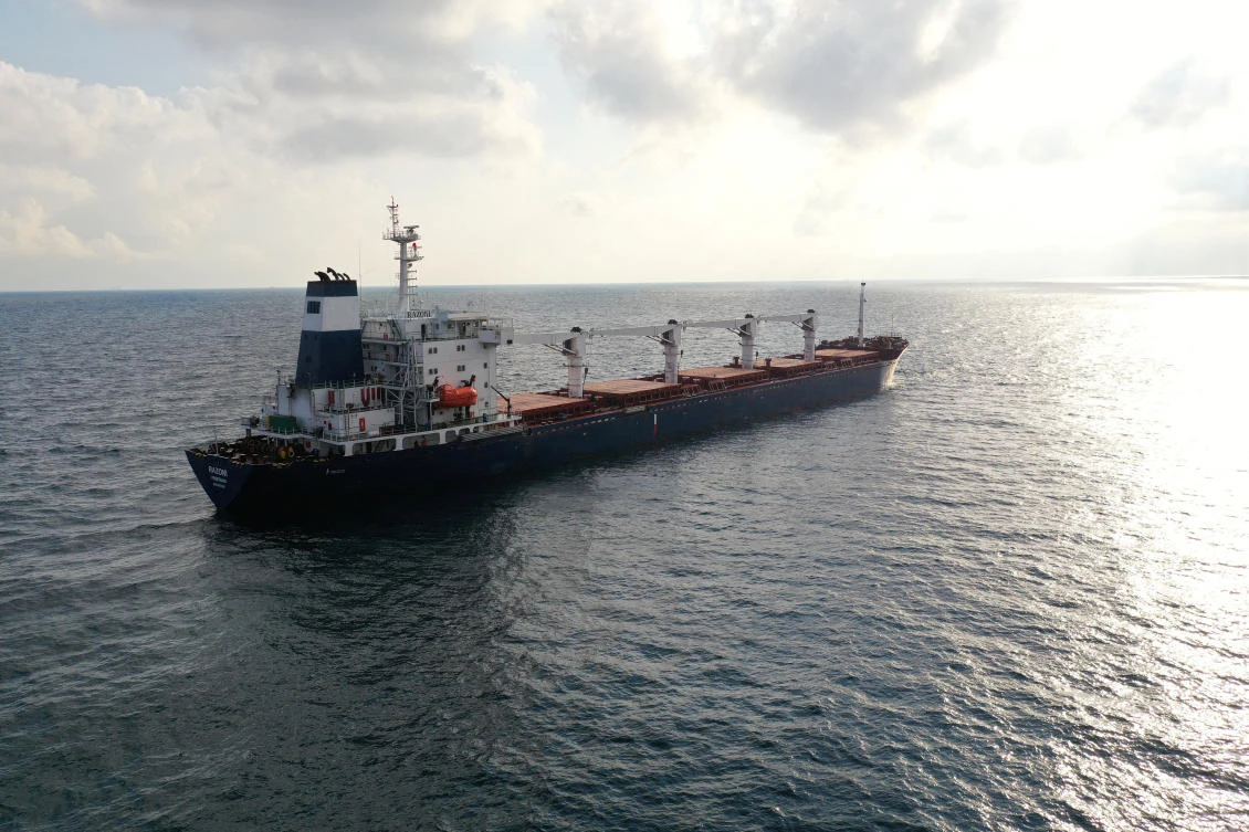 First cargo ship Razoni, carrying Ukrainian grain, departed last week with 26,527 tons of corn. (Reuters)