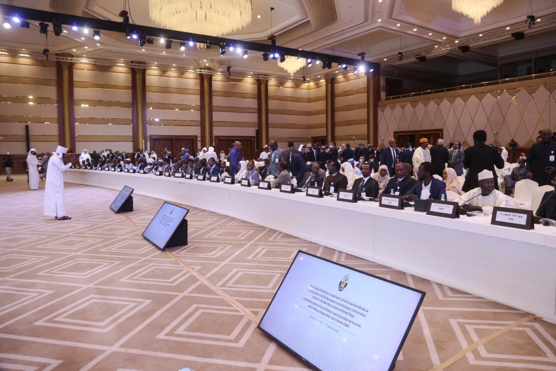 Chad’s transitional military authorities and rebels attend a signing agreement for a national dialogue in Doha, Qatar on Aug. 8, 2022. (Reuters)