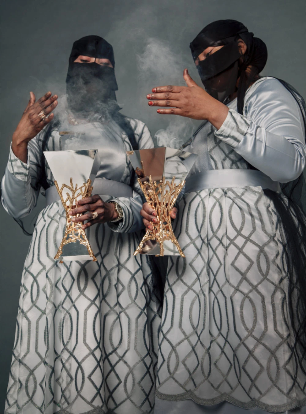 Subabat, women who serve coffee at all-female events, have become the subject of Dawsari’s most popular work. (Supplied)