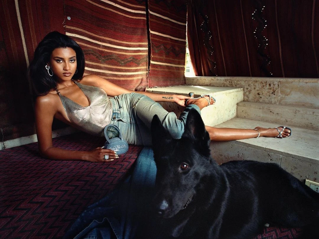Imaan Hammam starred in Amina Muaddi's latest campaign. (Getty Images)