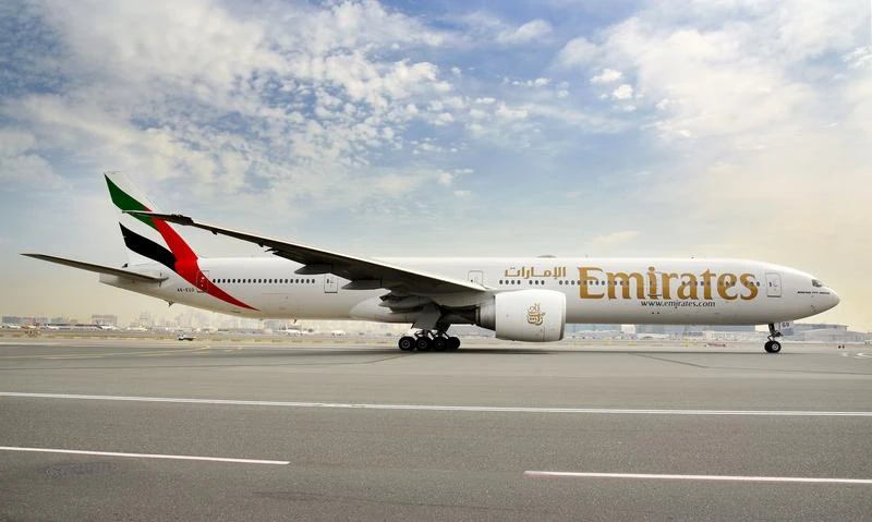 A general view of an Emirates Airlines' Boeing 777-300ER aircraft being modified to provide additional cargo capacity with seats removed from the economy class cabin. (Reuters)