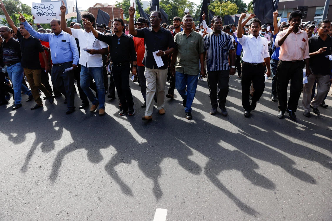 Sri Lankans have staged massive street protests for the past four months demanding democratic reforms and solutions to the country’s economic collapse. (Reuters)