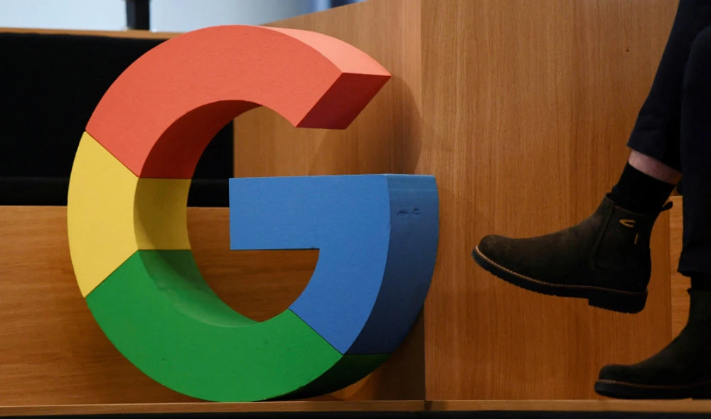 A Google sign is pictured outside the Google office in Berlin, Germany, August 31, 2021. (REUTERS)