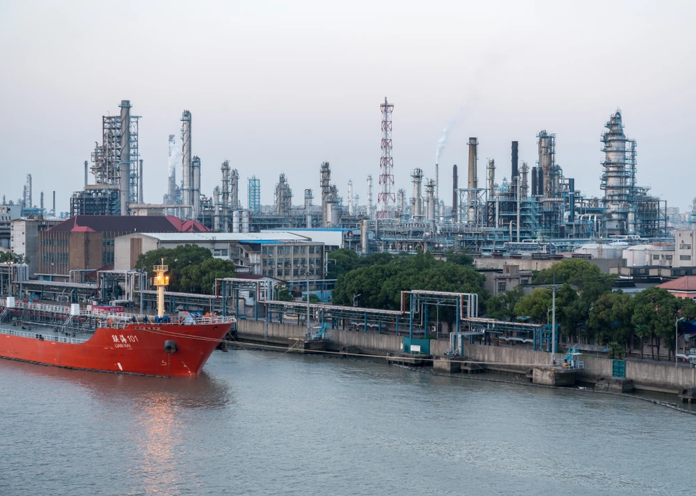 China’s refinery crude throughput fell last month to its lowest since March 2020. (Shutterstock)