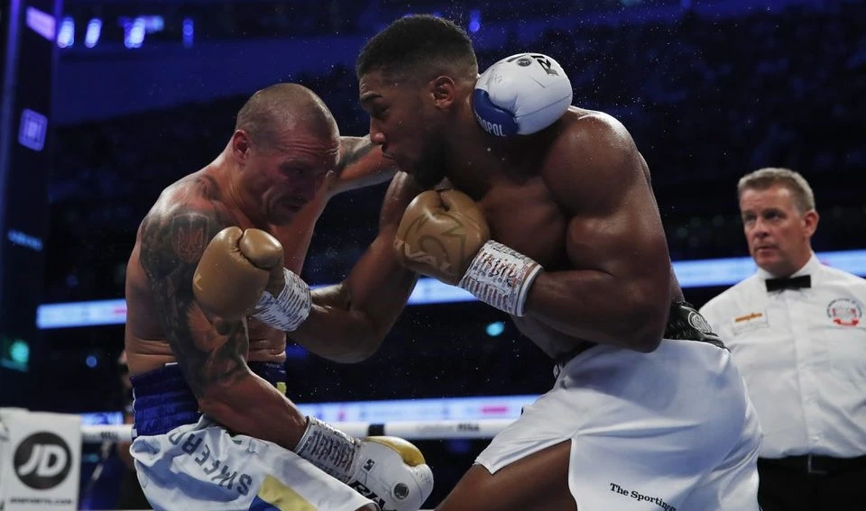 Anthony Joshua v Oleksandr Usyk 1, Tottenham Hotspur Stadium, London, Britain, Sept. 25, 2021. (Reuters)