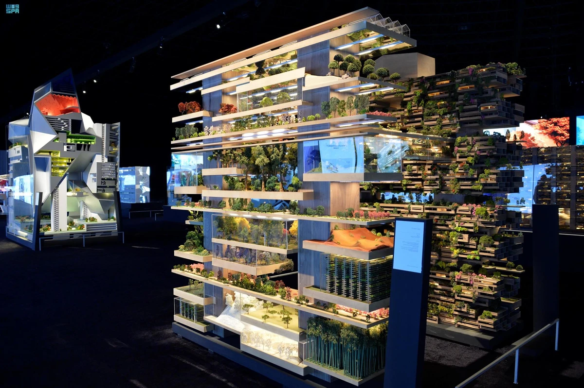 An exhibition showcasing designs for The Line came to an end in Jeddah on Sunday. (SPA)