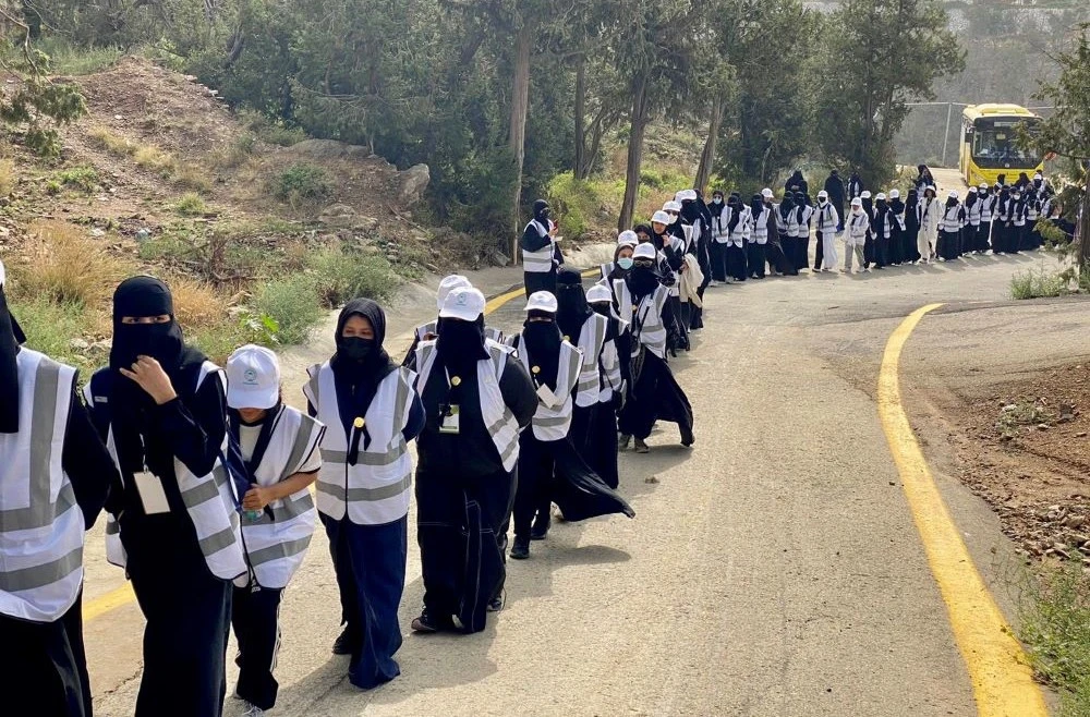 There are 50 girls from across the Kingdom taking part in the camp in Abha. (Twitter Photo)