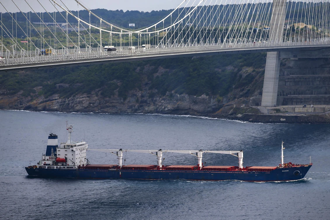Location of first ship to leave Ukraine carrying grain unknown