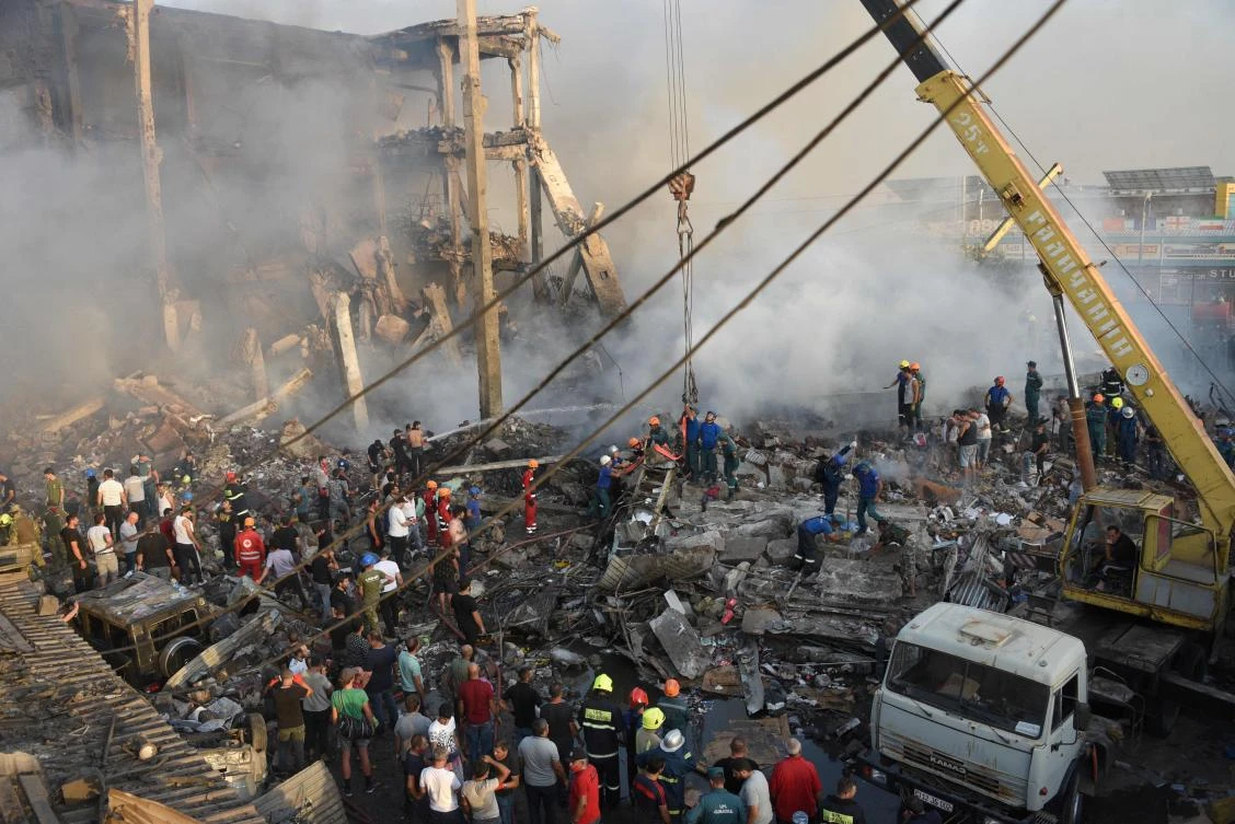 The cause of the blast at the Surmalu wholesale market has not yet been established, but reports said the explosion went off at a place that stored fireworks. (AFP)