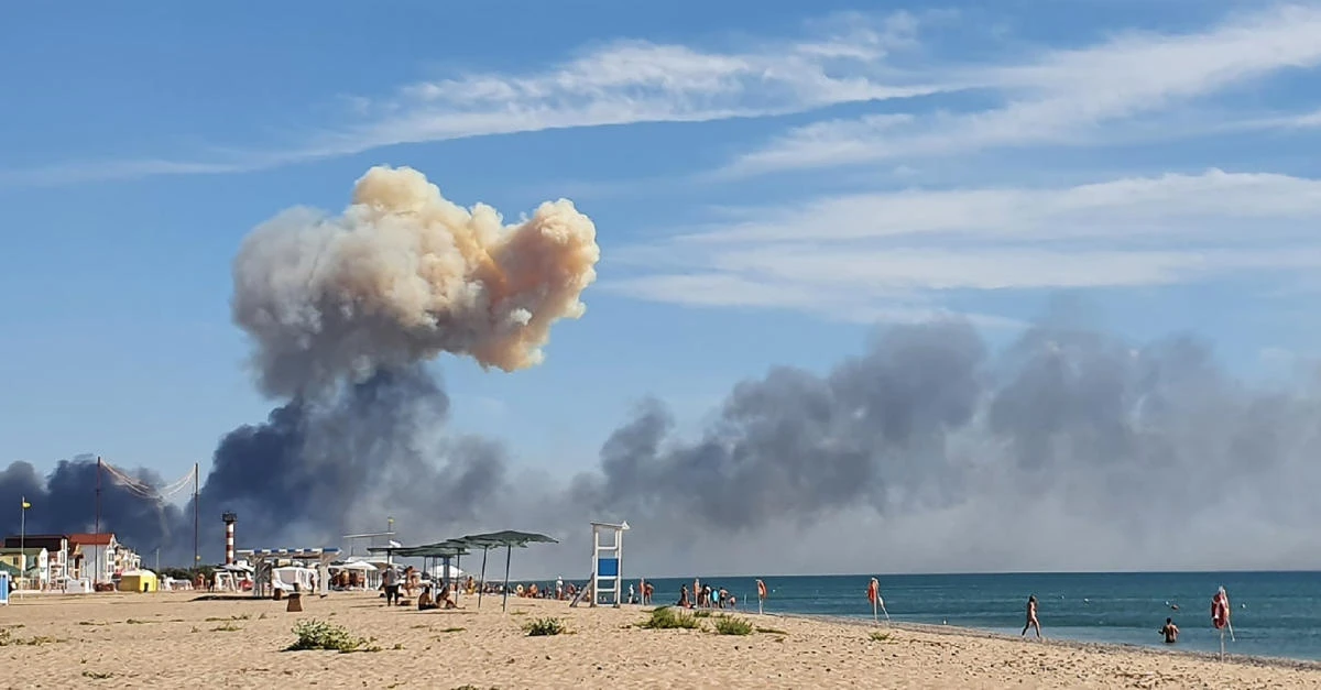 Blasts, fire hits military depot in Russian-annexed Crimea