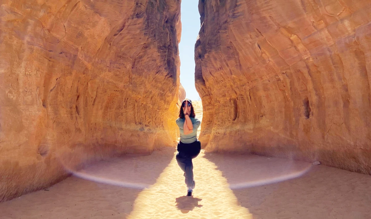 Shaikhah Alorf began practicing yoga during the coronavirus pandemic. She ranked sixth in the 3rd Online International Yoga championship, which had 170 participants from all over the world. (Supplied)